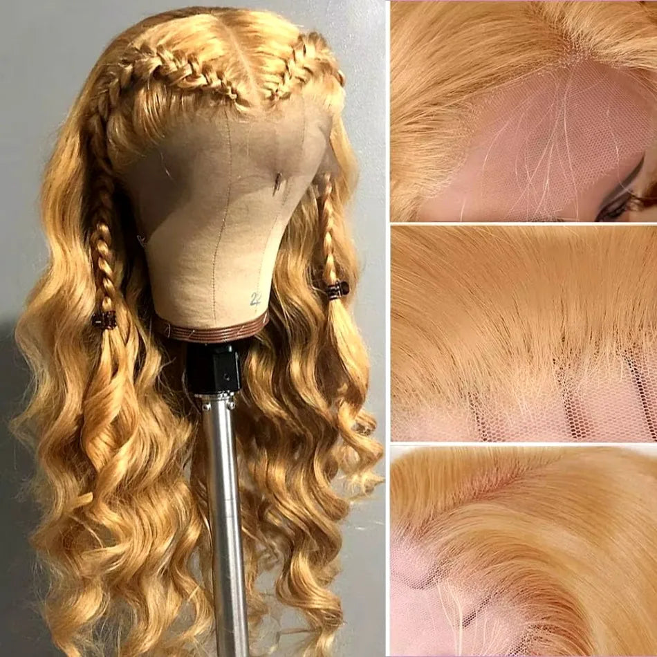 27 Honey Blonde Wig Human Hair 13x6 Hd Lace Frontal Wig 200 Density 13x4 Hd Transparent Preplucked Body Wave Human Hair Wigs