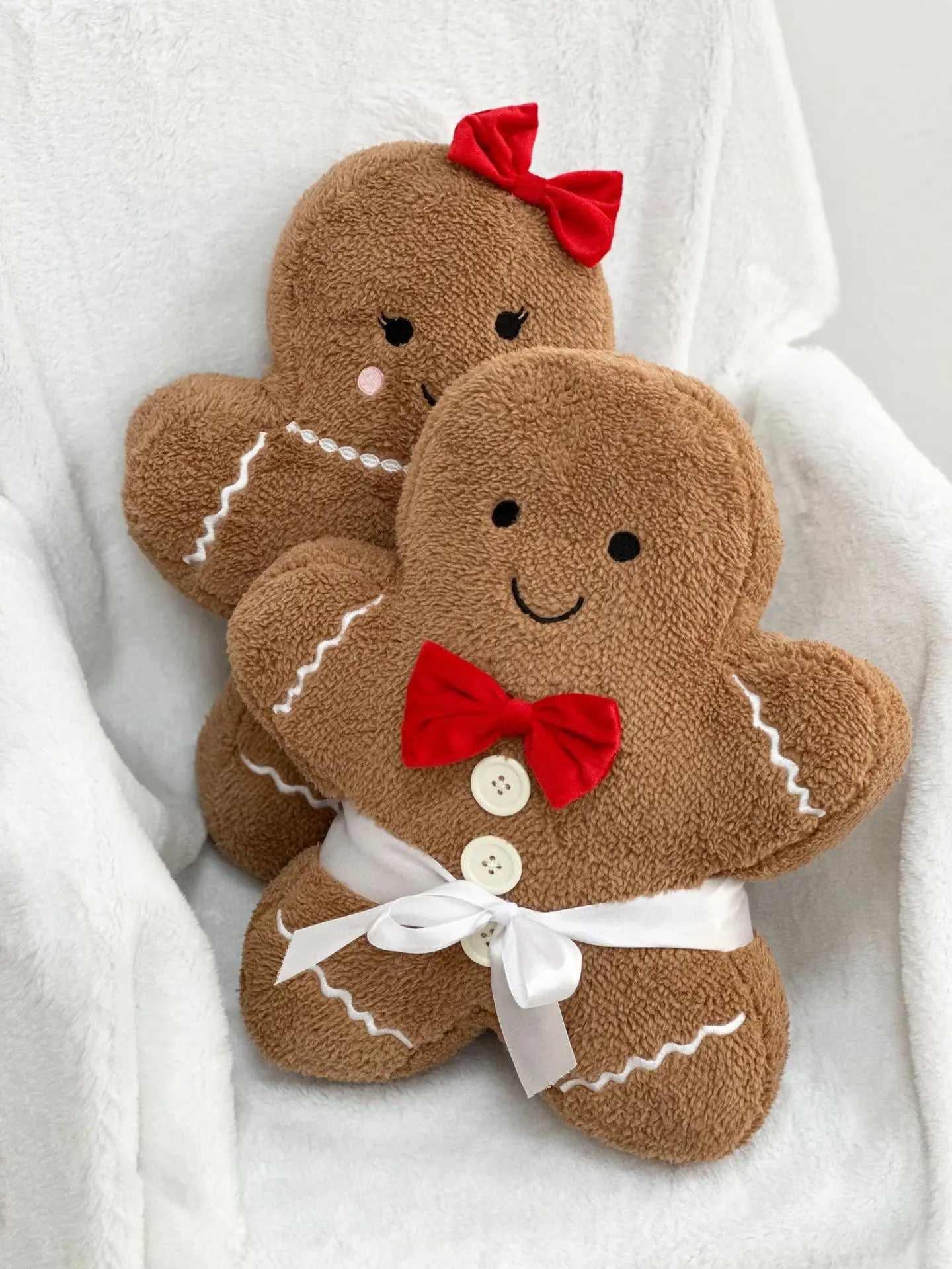 Cross border New   Gingerbread Boy & Girl Christmas pillow Plush Toy Doll Can Be a Good Choice for Holiday Birthday Gifts