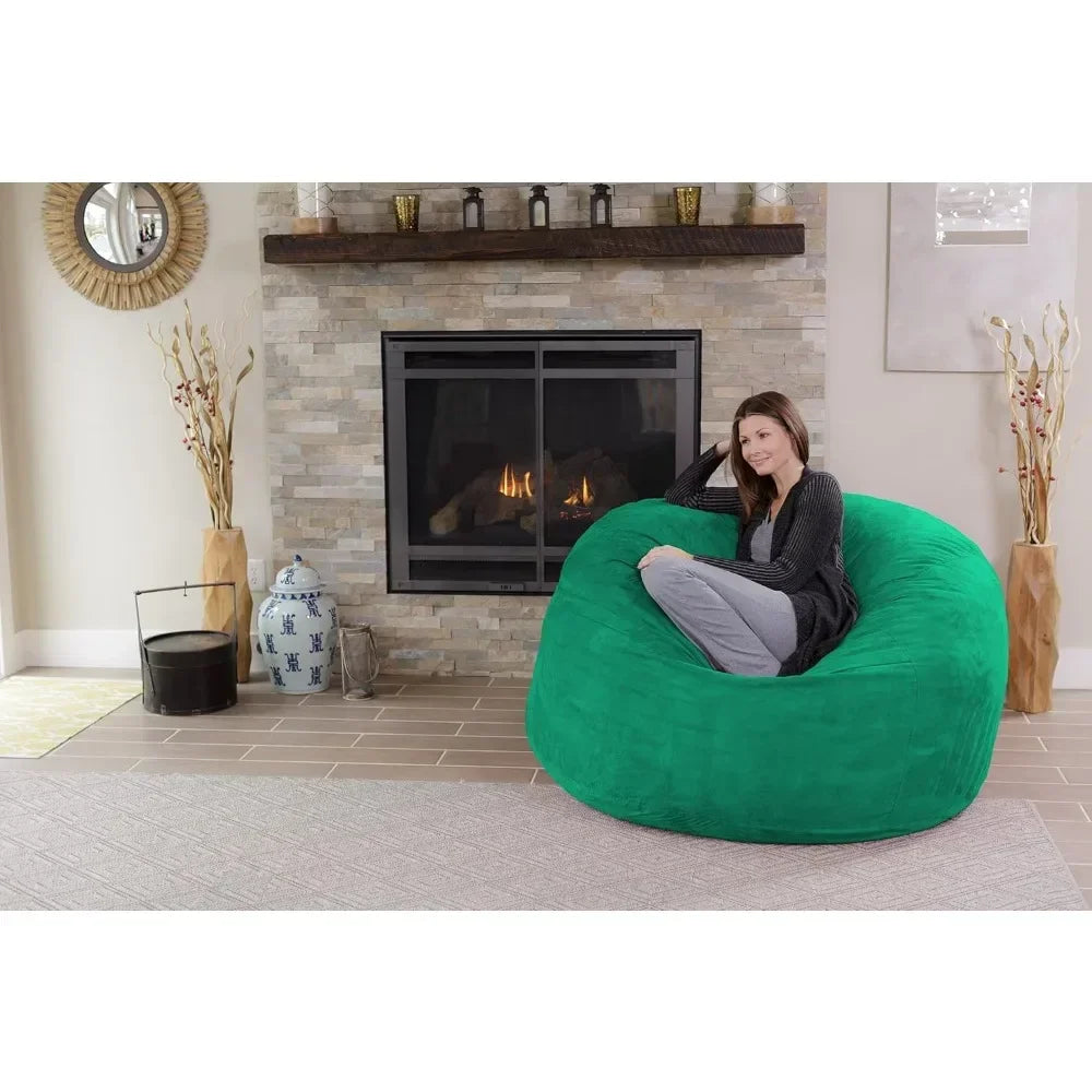 Beanbag Sofa, 5-foot Adult and Youth Beanbag Chair, Foam Filled Removable Micro Suede Cover and Lining, Ice Bag Beanbag Sofa