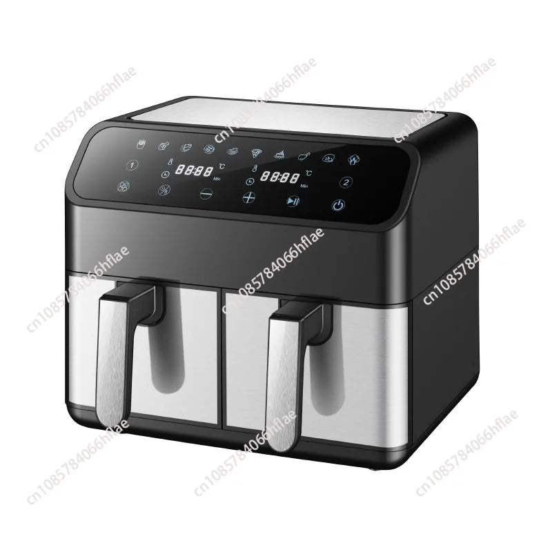 8L Dual Basket Air Fryer Oven with Easy View Windows, Sync Finish, Shutoff, 2 Independent 3Qt Nonstick Dishwas