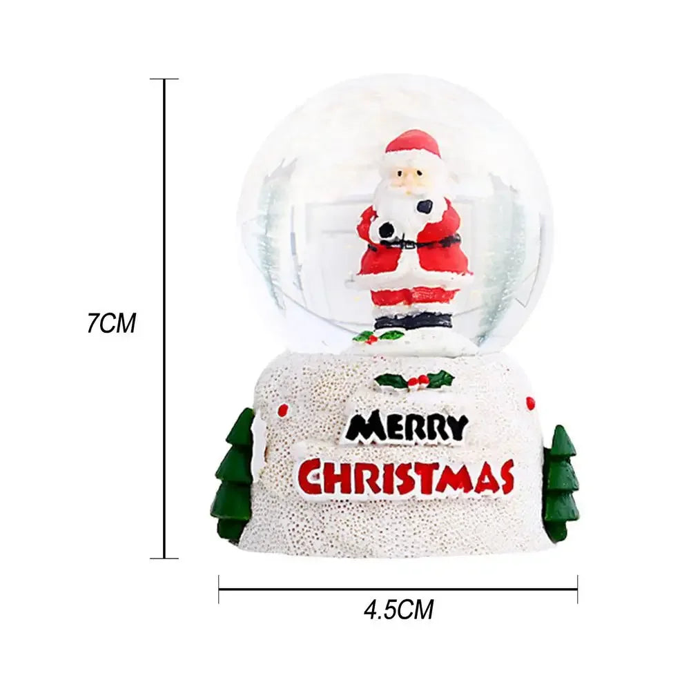 Glowing Christmas Santa Snow Globe Table Ornaments Electric Musical Snowman Crystal Ball Christmas Gift For Children