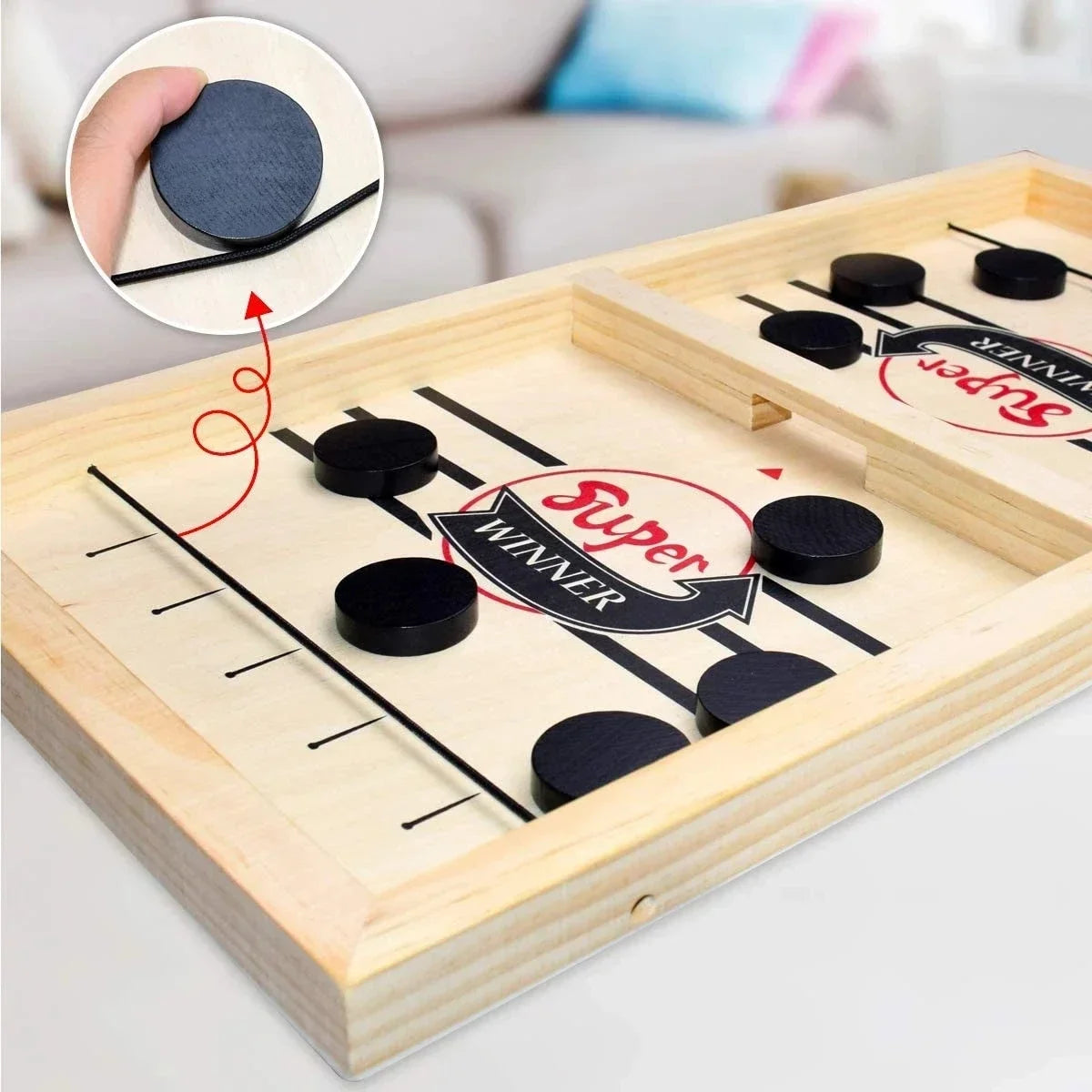 Table Hockey Paced Sling Puck Board Game Fast Sling Puck Winner Party Game Adult Child Family Desktop Battle Board