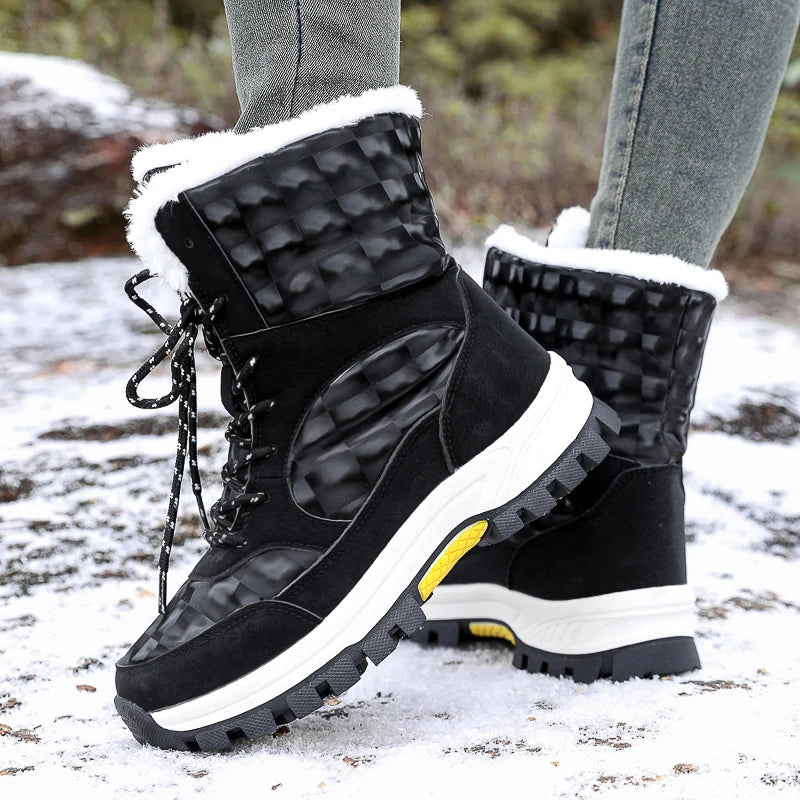 Winter Brand Women's Boots Plush Snow Boots Outdoor Non-slip Sneakers Women Warm  Waterproof Boots Fashion Casual Designer Shoes