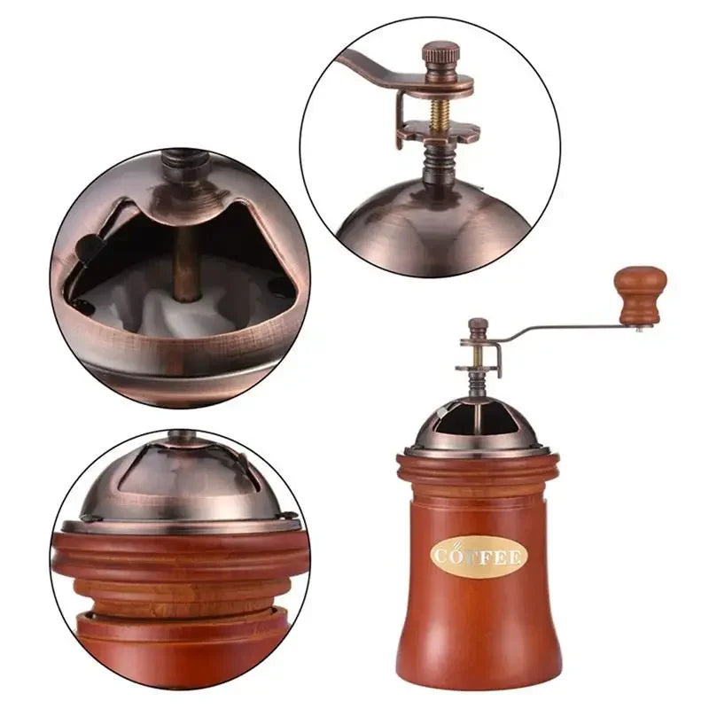 Manual Wooden Coffee Grinder Hand Grinding Machine Retro Style Design Coffee Bean Food Pepper Mills Vintage Maker Kitchen Tools