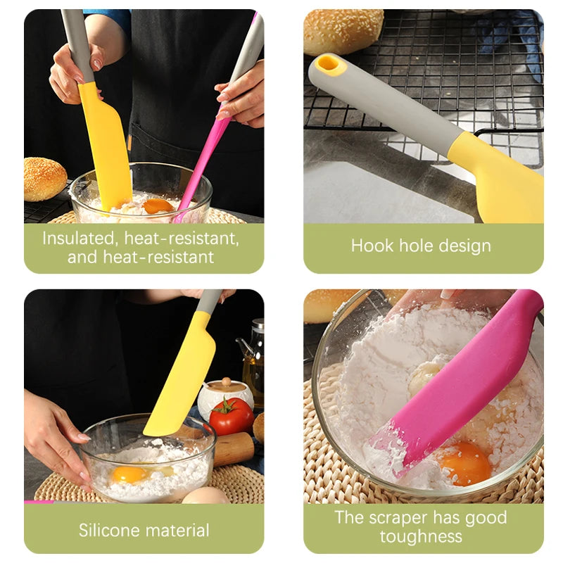 Extra Large Silicone Cream Baking Scraper Non Stick Butter Spatula Smoother Spreader Heat Resistant Cookie Pastry Scraper