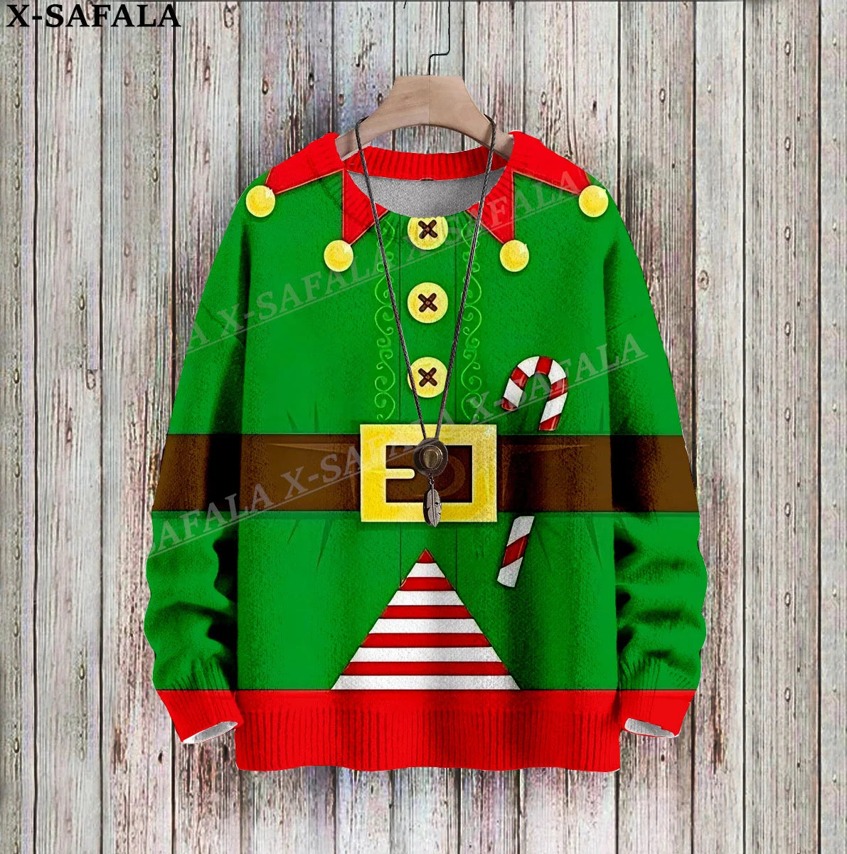 Santa Claus Funny Christmas Gift Cosplay Ugly Christmas Knit Sweaters Christmas Gift Jumpers Tops Couple Party Unisex Casual-4