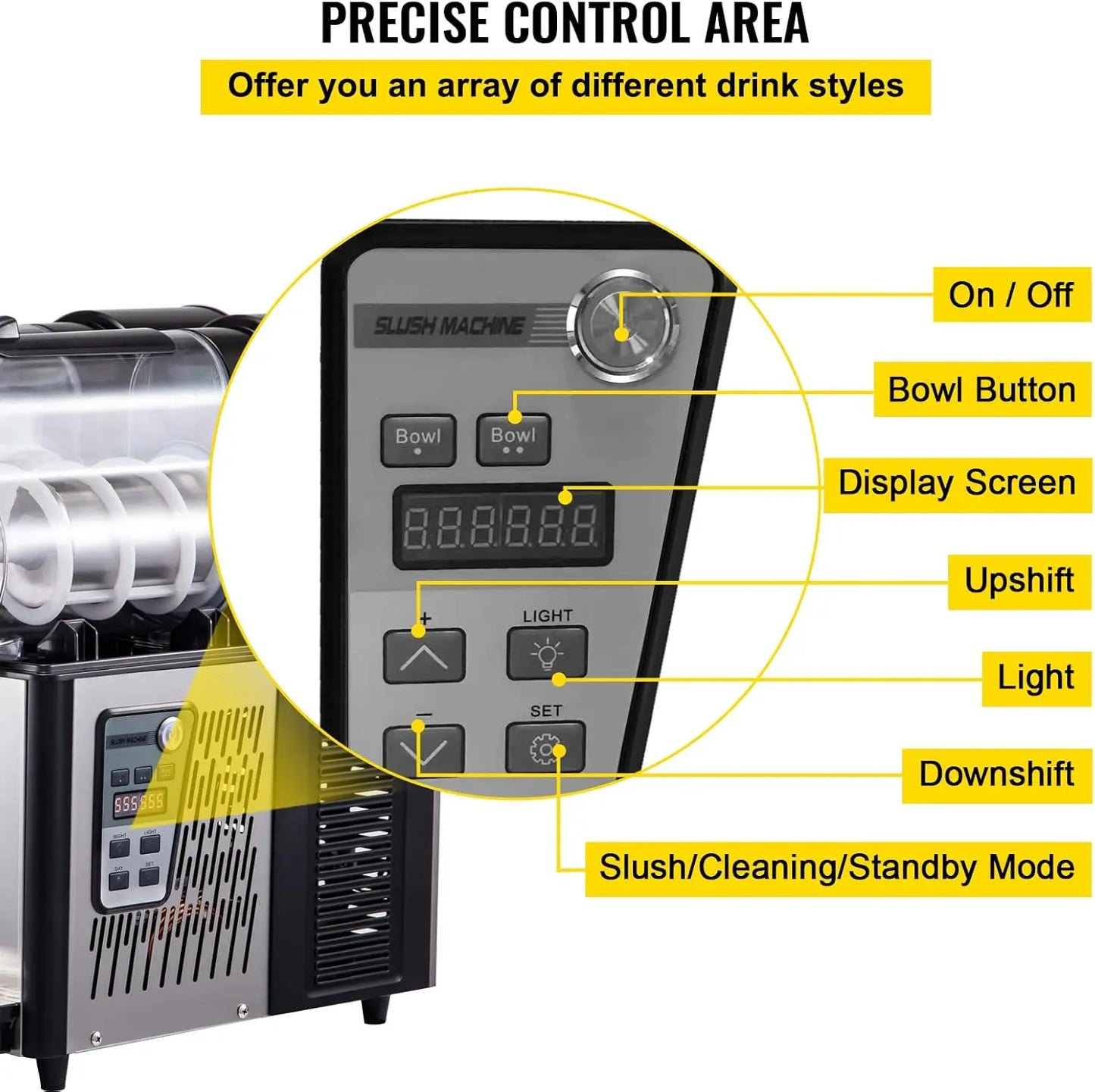 Slushy Machine, 3Lx2Tank Slushie Machine, 370W Frozen Drink Machine with Temperature Preservation, Slushy Maker Machine