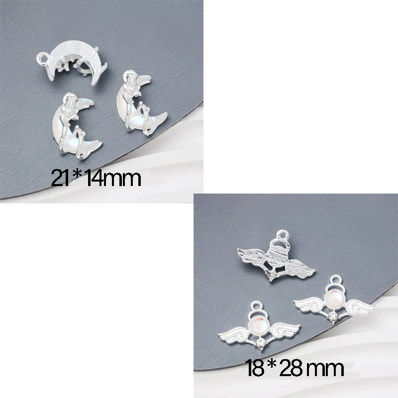 5PCS Stars Moon Christmas Tree Charms Alloy Pendant  For Jewelry Star Making Handmade Bracelet Necklace Diy Accessories