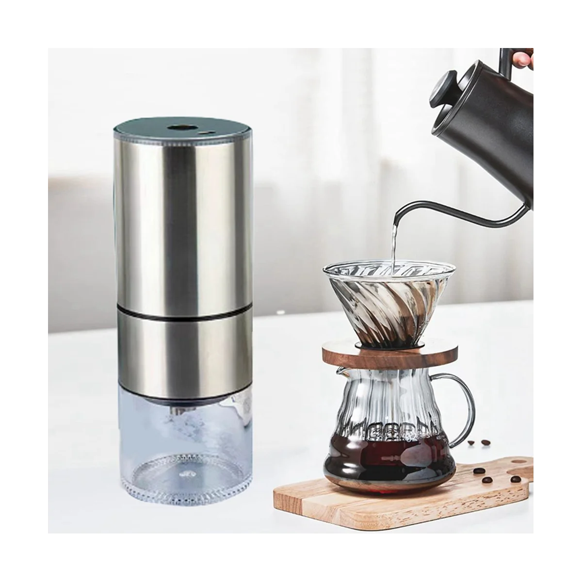 Electric Coffee Bean Grinder USB Rechargeable Coffee Bean Grinder Espresso Grinder for Drip Coffee Kitchen