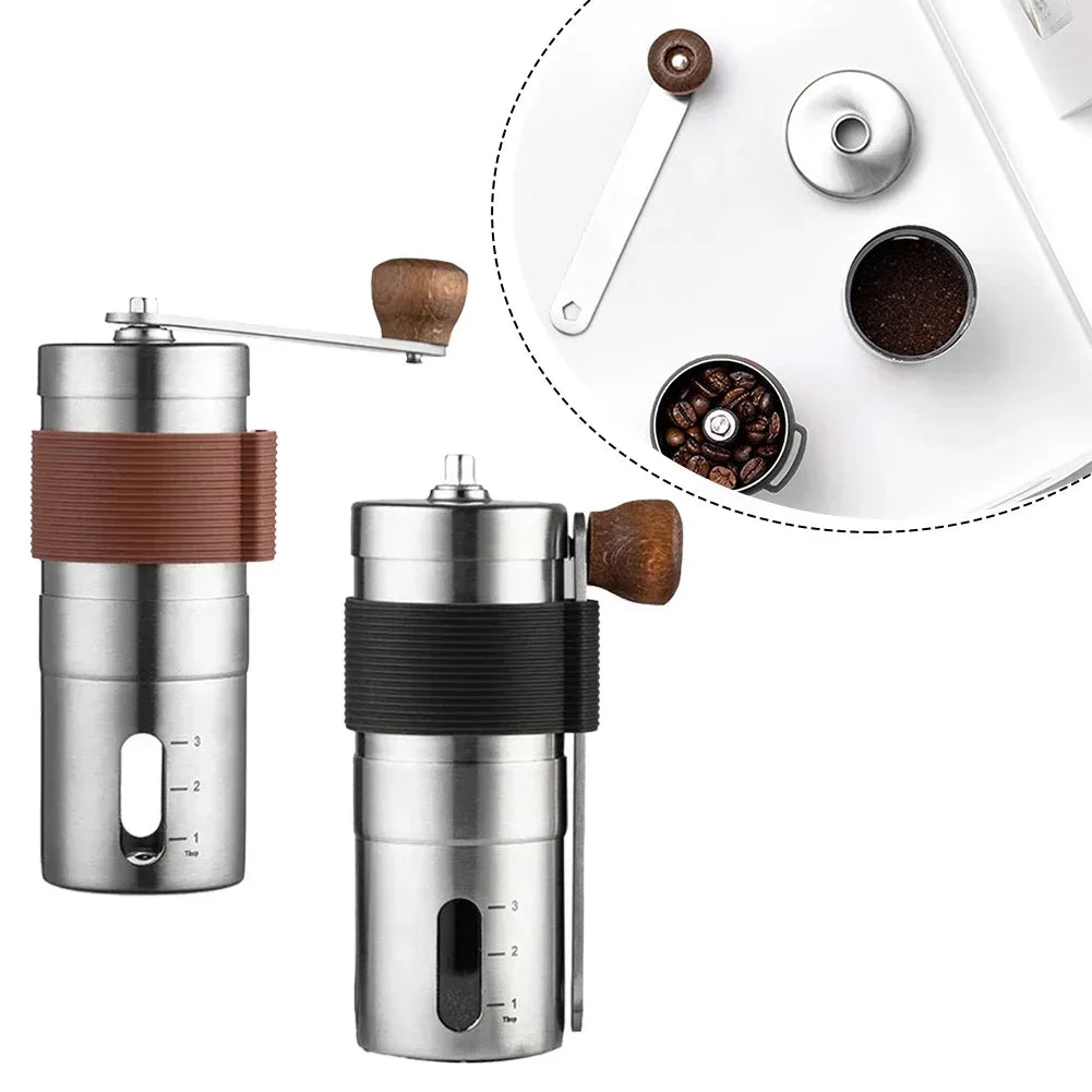 Premium Stainless Steel Manual Coffee Grinder With Scale Hand-cranked Coffee Machine Portable Adjustable Mini Coffee Grinder