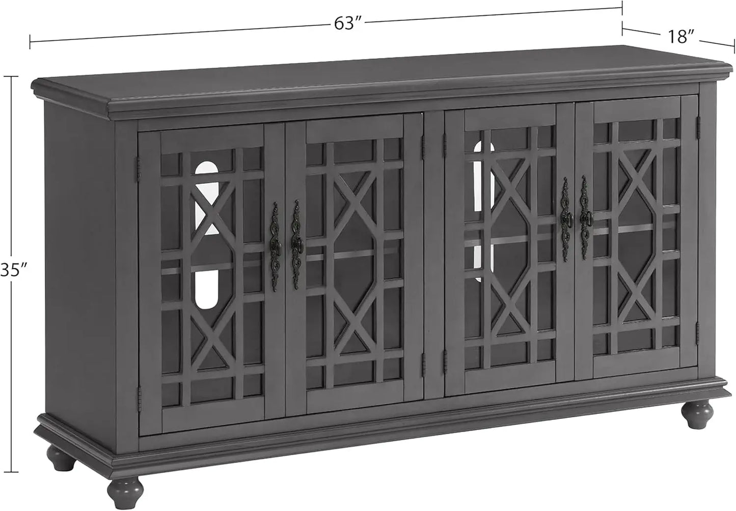 Svensson Home Elegant TV Stand, 63" W x 35" H, Grey