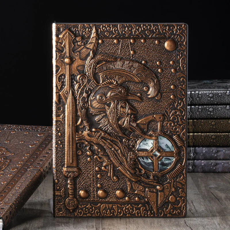 A5 Hardcover Notebook Vintage Legend Character Embossed Diary PU Notepad Travel Planner Journals Office School Stationery