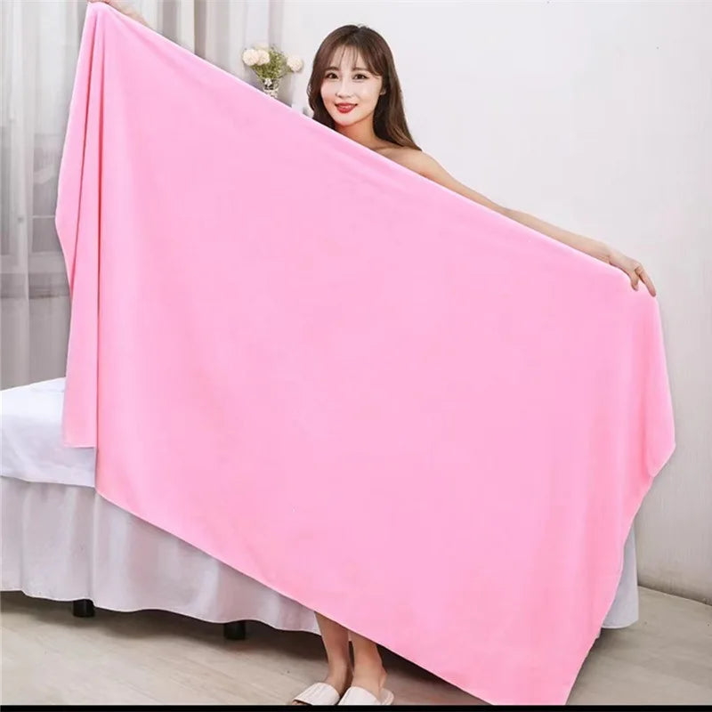 super large smooth and soft double-sided quick-drying microfiber bath towel thickened non-linting towel Sports beauty bath towe