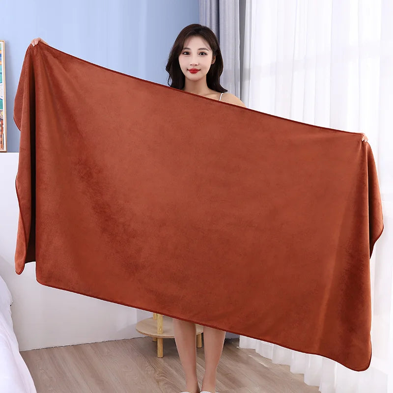 super large smooth and soft double-sided quick-drying microfiber bath towel thickened non-linting towel Sports beauty bath towe