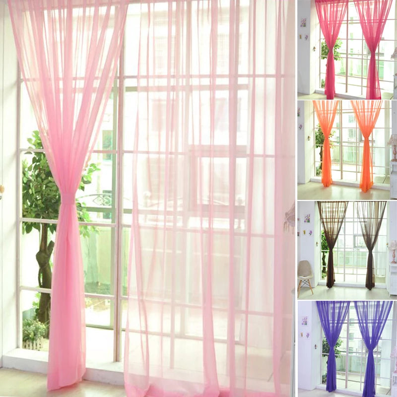 Tulle Curtains For The Kitchen Living Room Solid Sheer Curtains Tulle On The Windows Drapes Window Screen Dropshipping