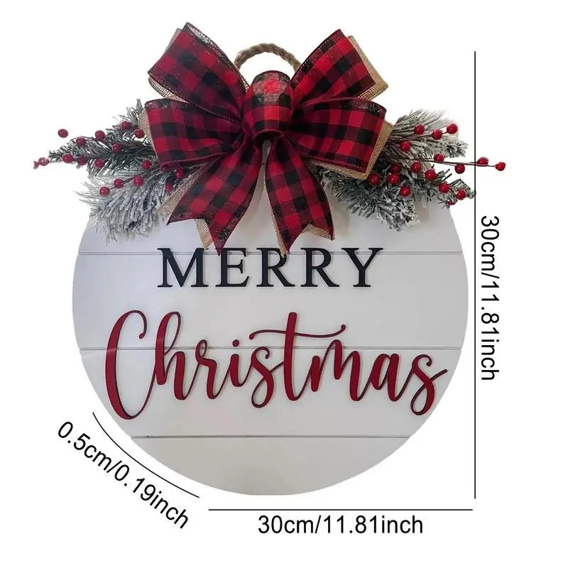 Merry Christmas Wooden Sign Wooden Christmas Front Door Sign Festive Door Signs For Home Durable Christmas Door Sign Christmas