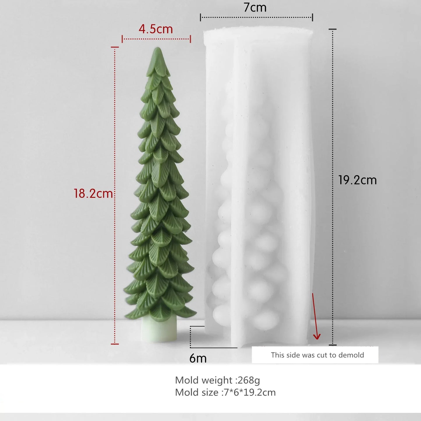 Christmas Tree Silicone Candle Mold Handmade Aroma Fir Tree Mold Plaster Resin Mould Long Candle Tree Candle Making Supplies