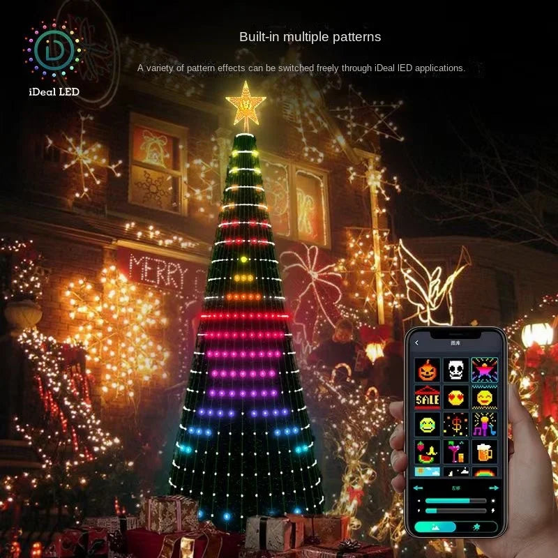 WS2812B Tuya Smart Christmas Tree Garland LED Fairy String Lights App Remote control DIY Picture Display Outdoor Wedding Party