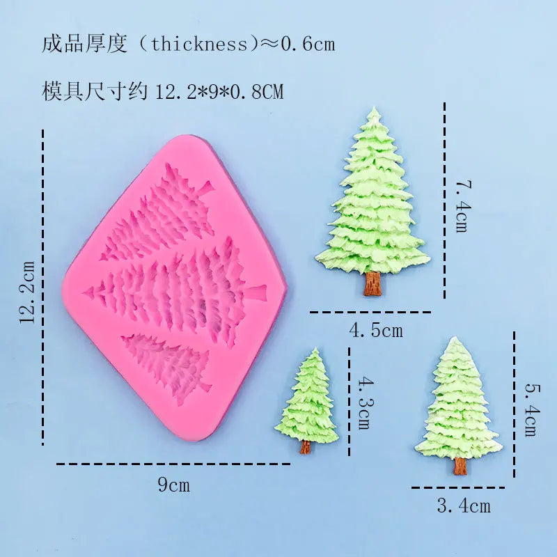 3 hold DIY Christmas Tree Silicone Cake Mold For Baking Accessories Cake Decorating Tools Art Resin Molds