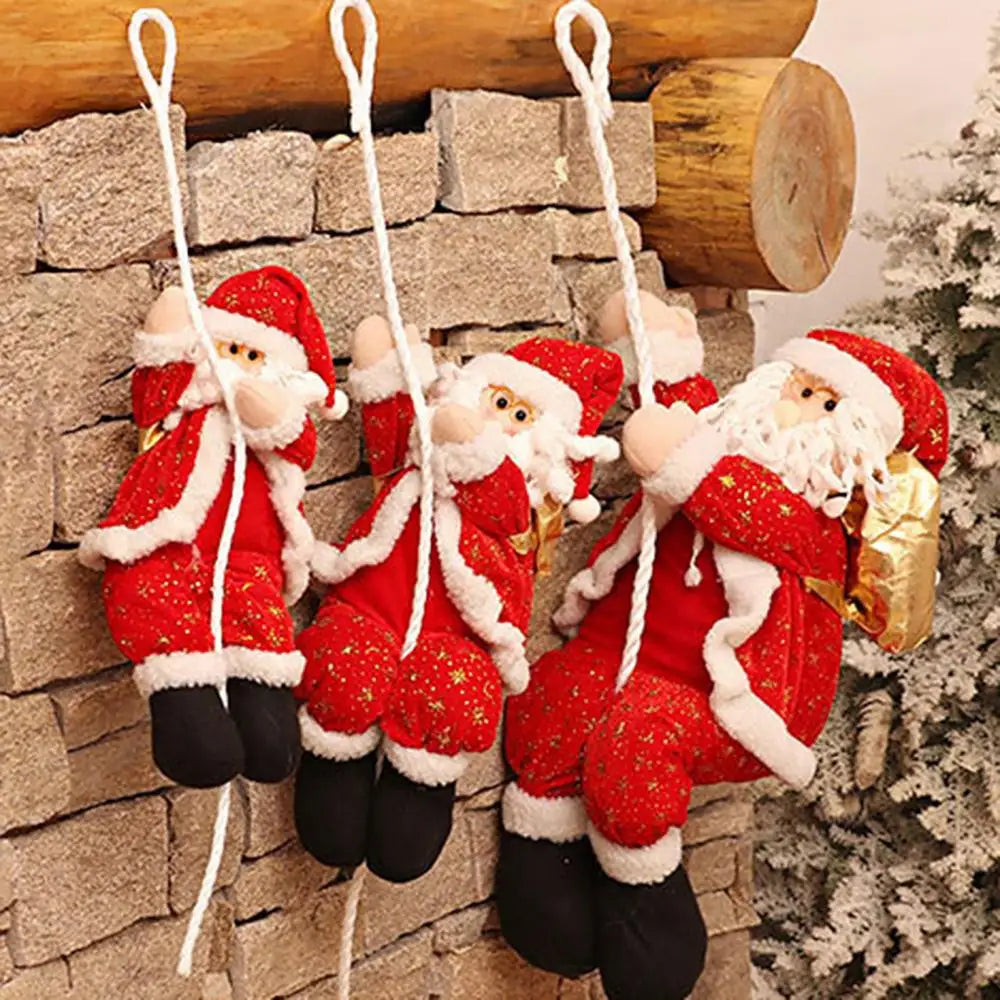 Xmas Tree Hanging Pendant Christmas Santa Claus Climbing Rope Christmas Decoration DIY Wedding Party Decor New Year navidad