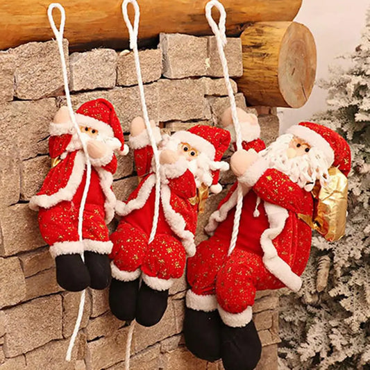 Xmas Tree Hanging Pendant Christmas Santa Claus Climbing Rope Christmas Decoration DIY Wedding Party Decor New Year navidad