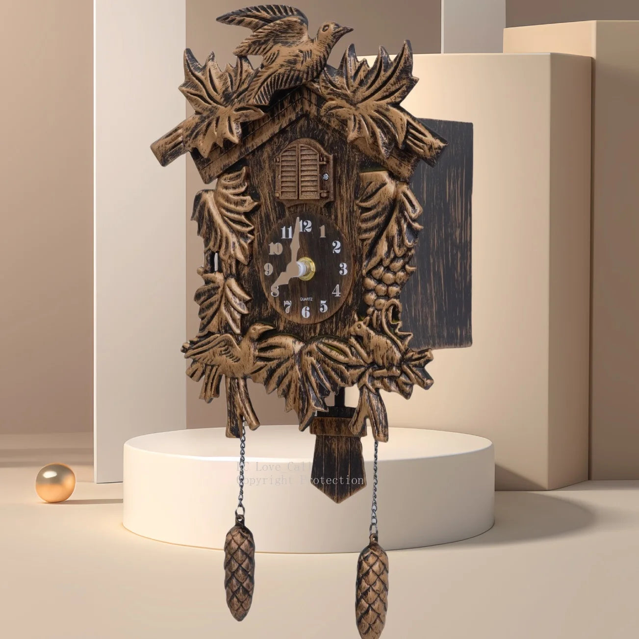 14inch Cuckoo Clock Living Room Wall Clock Bird Cuckoo Wall-watch Unicorn Festive Christmas Gift Time Alarm Wall Decor