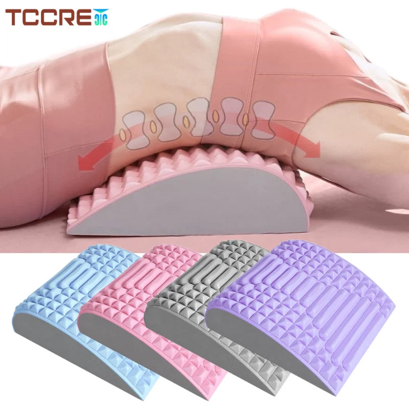 EVA Foam Back Massager Stretcher Pillow Neck Lumbar Back Support Fitness Relaxation Pain Relief Posture Correct Spinal Traction