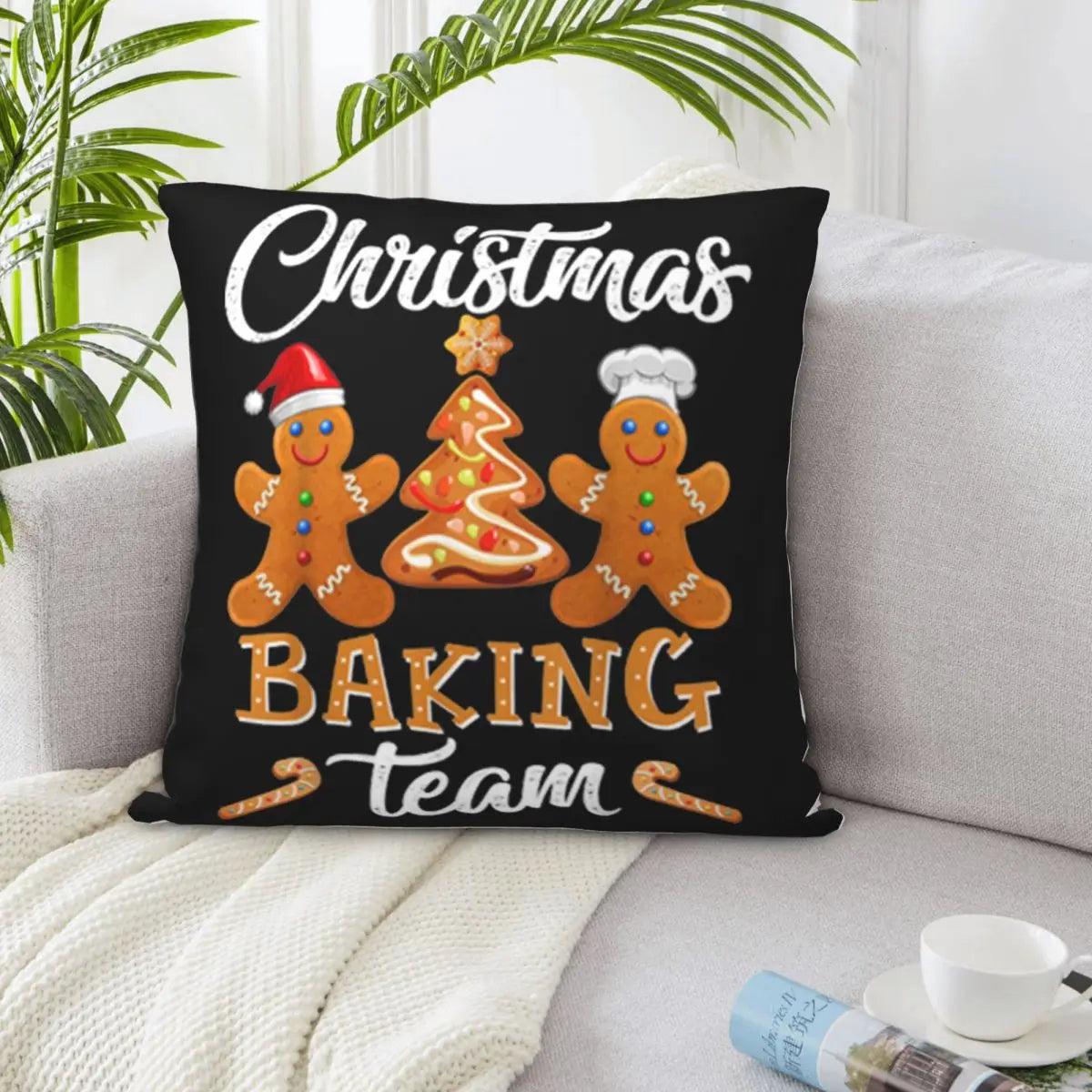 Top Christmas Baking Team Gingerbread Funny Christmas Gift Hipster Pop Rap Present Rock Pillow Case