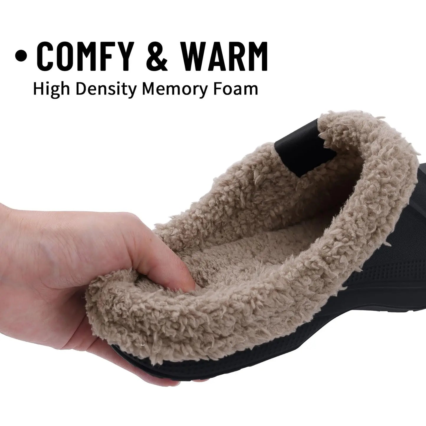 Kidmi Women Fur Clogs Slippers Fashion Fuzzy Men Garden Shoes Outdoor Waterproof House Shoes Winter Antiskid Work Men Shoes