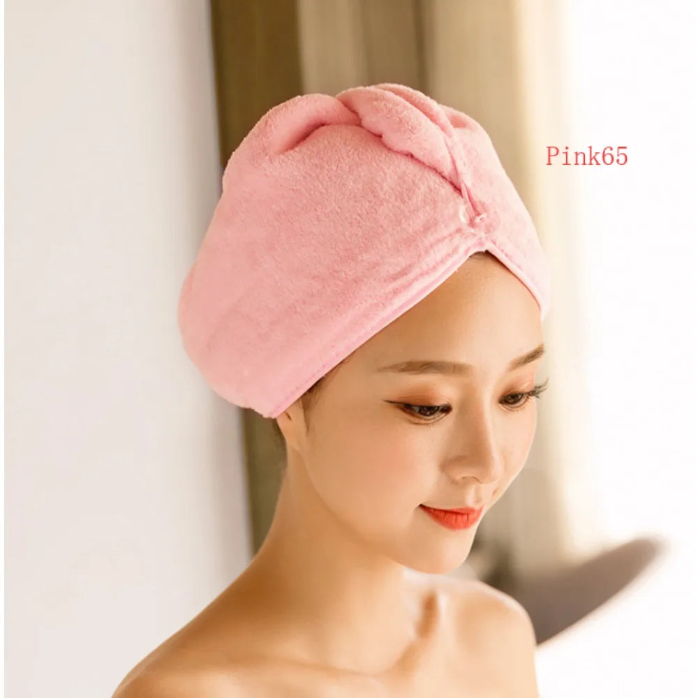 Turban Head Wrap Bathing Tools Microfibre After Shower Hair Drying Wrap Womens Girls Ladies Towel Quick Dry Hair Hat Cap Pink