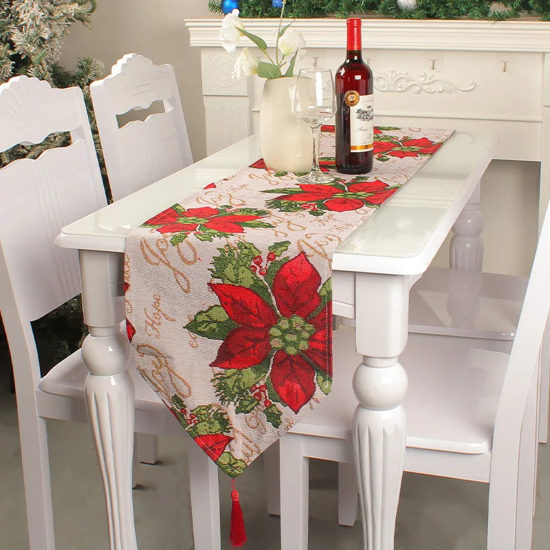 2023 New Christmas Table Runner Creative Restaurant Printed Tablecloth Festive Table Decoration Camino De Mesa Drop Shipping