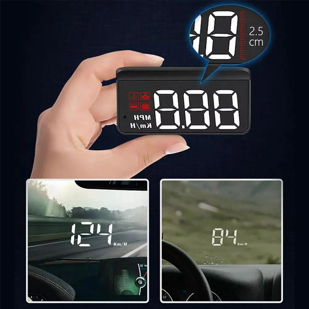 2024 New Holographic Speedometer Heads Up Display Digital Display Projector Windshield Electronic Accessories Speedometer G U4A3