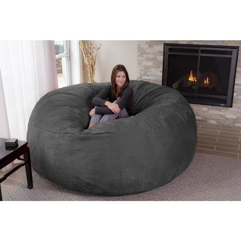 Bean Bag Chair, 8 Ft, Memory Foam, Beans Bags Furniture,Adult Ultra Soybean Bags Chair with Soft Microfiber Cover, Bean Bag Sofa