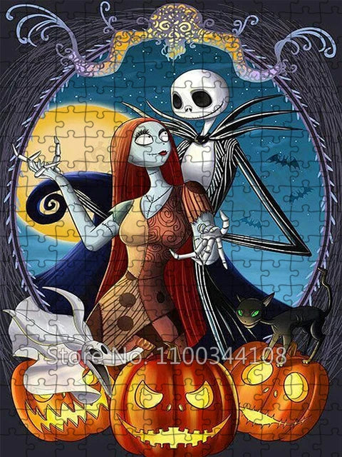 Nightmare Before Christmas Jigsaw Puzzles Disney Halloween Corpse Bride Ghost Wooden Puzzle for Adult Decompression Toys Games