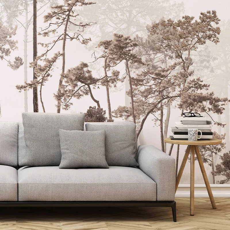 Zeeko Fog Forest Mural for Living Room Paranormal Landscape Wallpaper Bedroom TV Background Canvas Fabric Custom Mural Woodland