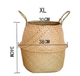 Seaweed Wicker Basket Rattan Hanging Flowerpot  Dirty Clothes    Storage    WF1015