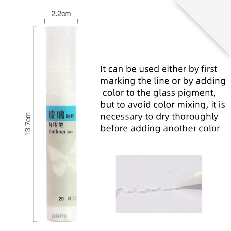 Waterproof Glass Paint 20ml Transparent Sun-Resistant Glass Acrylic Paints For Painting Aquarela Art Supplies