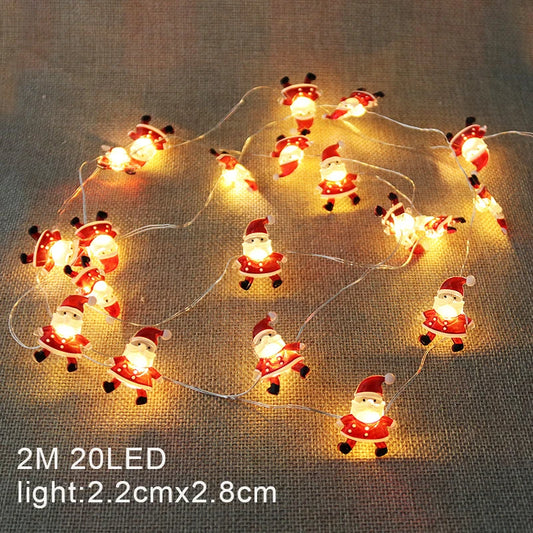 Christmas Santa Claus String Light Garland Xmas Tree Pendant Merry Christmas Decor for Home Noel Navidad Gift 2024 New Year 2025