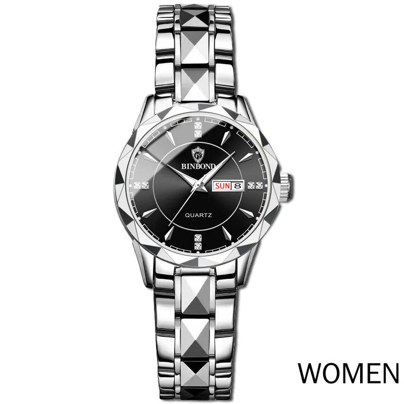 Women Business Casual Fashion Waterproof Full Steel Quartz Watches for Female Sports Date Week Clock Ladies Gold