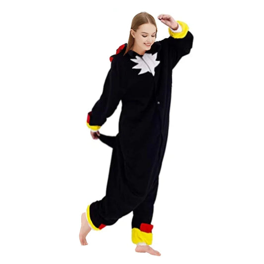 21 New Oversized XXL Black Shadow Cartoon Pajamas Female Male Animal Adult Christmas Hedgehog Cosplay Raccoon Kigurumi