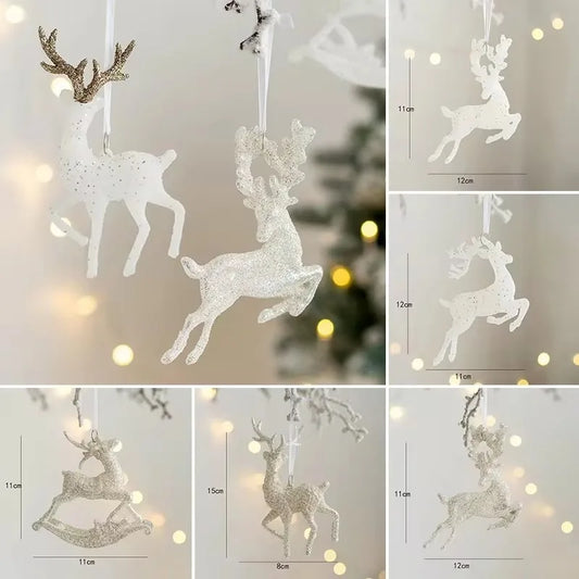 Christmas Pendant Christmas Tree Ornaments Star Elk Xmas Hanging Pendants for Home Room Party Decor 2024 New Year Gift Accessory