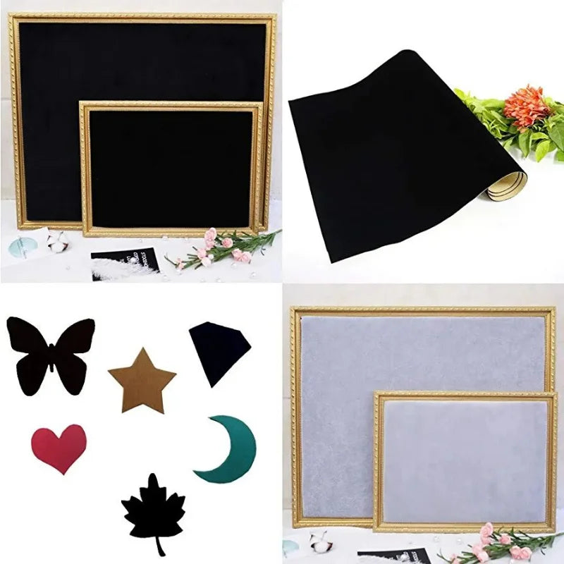 25cm*1m/3m/5m/10m/20m Black Flocking Plush Fabric Self Adhesive Velvet Liner Sticky Veludo Fabric for Jewelry Box Car Interior