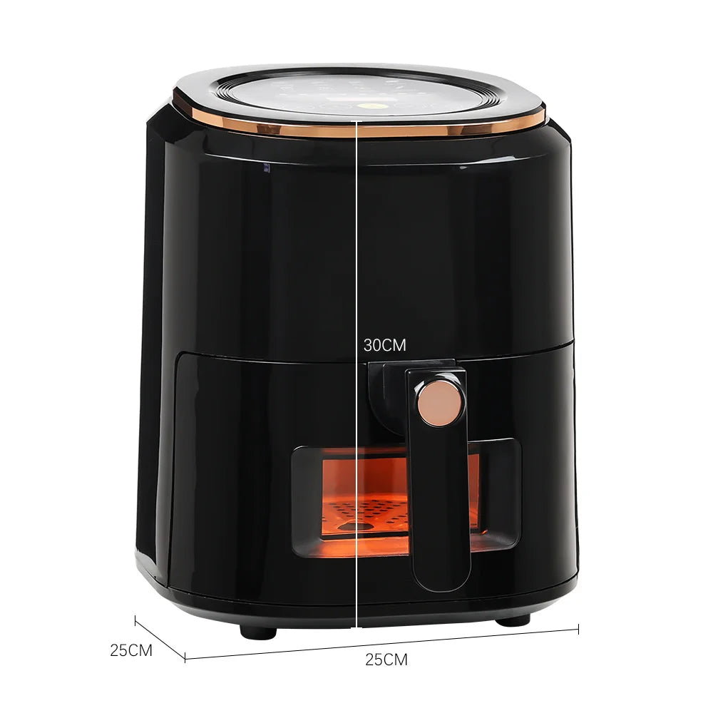 Black 4.5L Digital Touchscreen Multi-functional Air Fryer with 60-minute Timer Visual Window