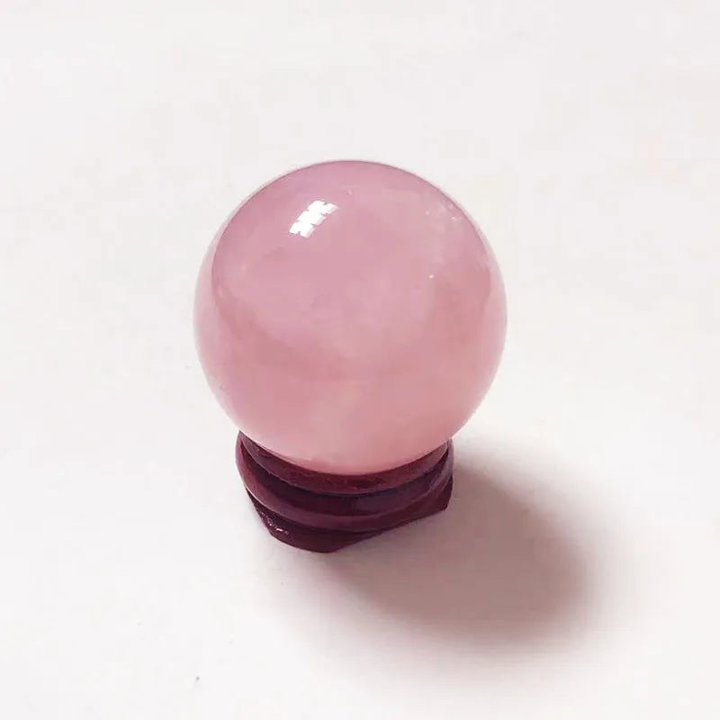 30-40MM Natural Crystal Ball Rose Quartz Polished Reiki Healing Amethyst Stone Sphere Desk Home Decor Crystal Ball Souvenirs 1pc