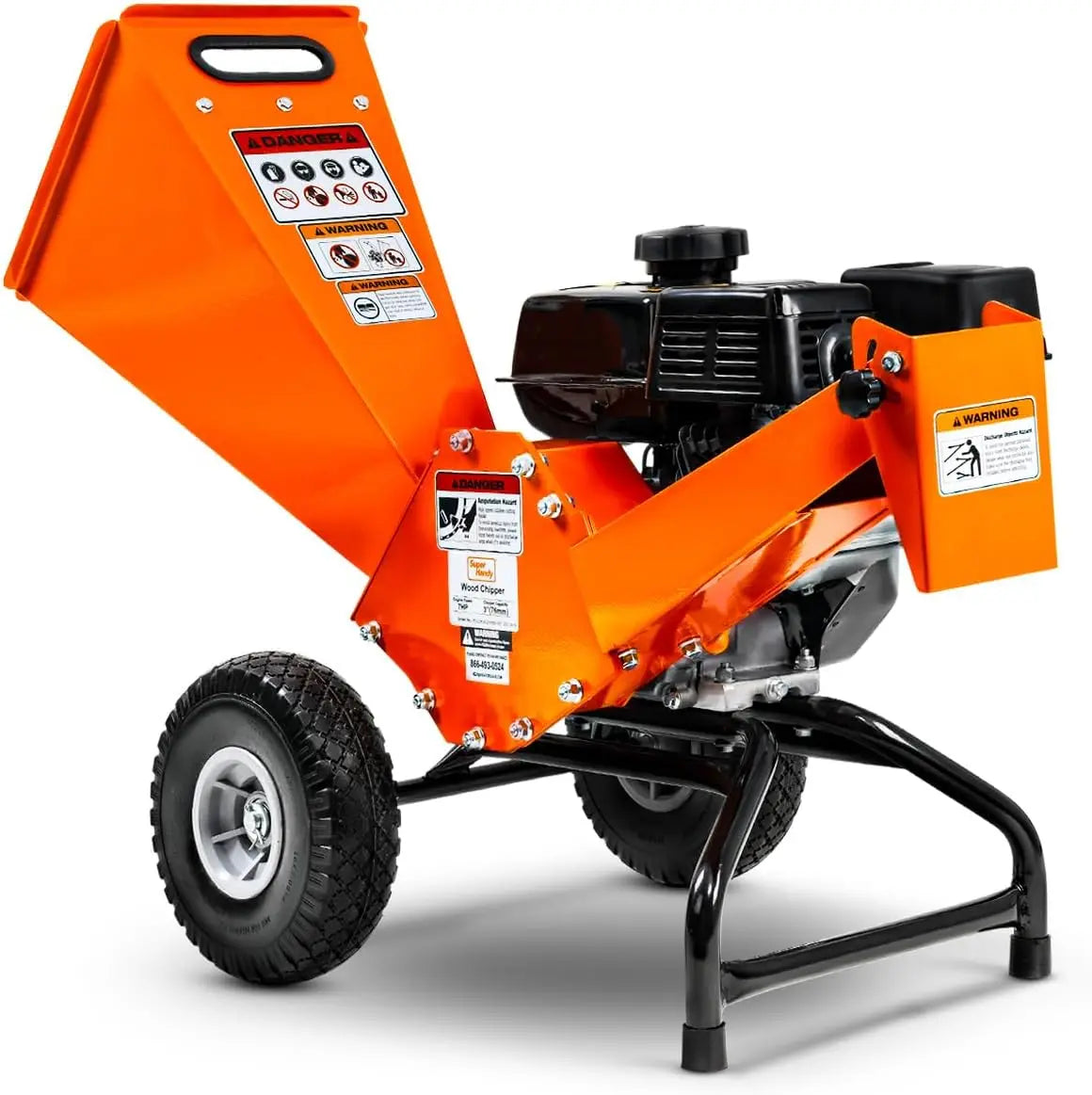 Wood Chipper Shredder Mulcher 7HP Engine Heavy Duty Compact Rotor Assembly Design 3" Inch Max Capacity Aids in Fire