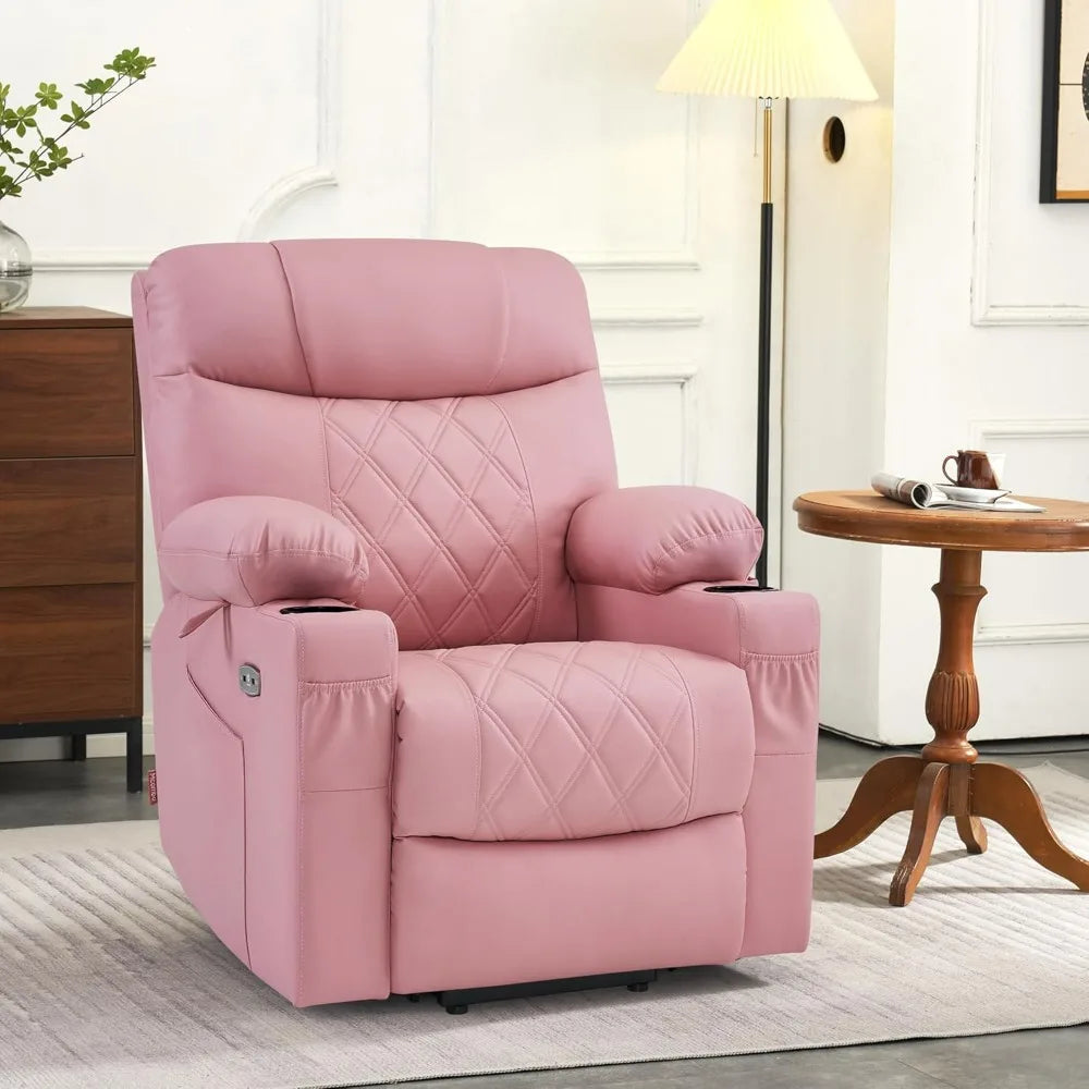 Small Size Power Lift Recliner Chair Sofa with Massage and Dual Heating, Adjustable Headrest for Elderly People Petite,USB Ports