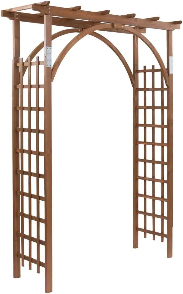 Wedding Arch for Ceremony, Wood Trellis for Plant Climbing, Christmas Decor Pergola for Garden Backyard, Lawn, 85in Wooden Arbor