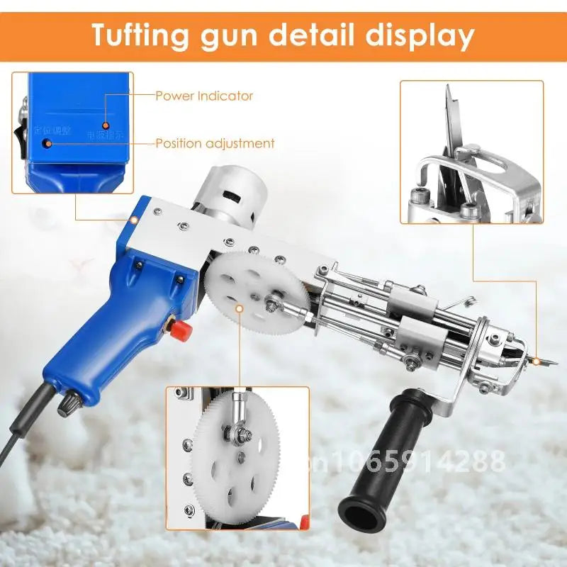 2 in 1 Tufting Gun Set Electric Touffing Pistol,7 – 21mm Tufting Pisto, with Wool Yarn and Tufting Canvas,Trimmer for Beginners