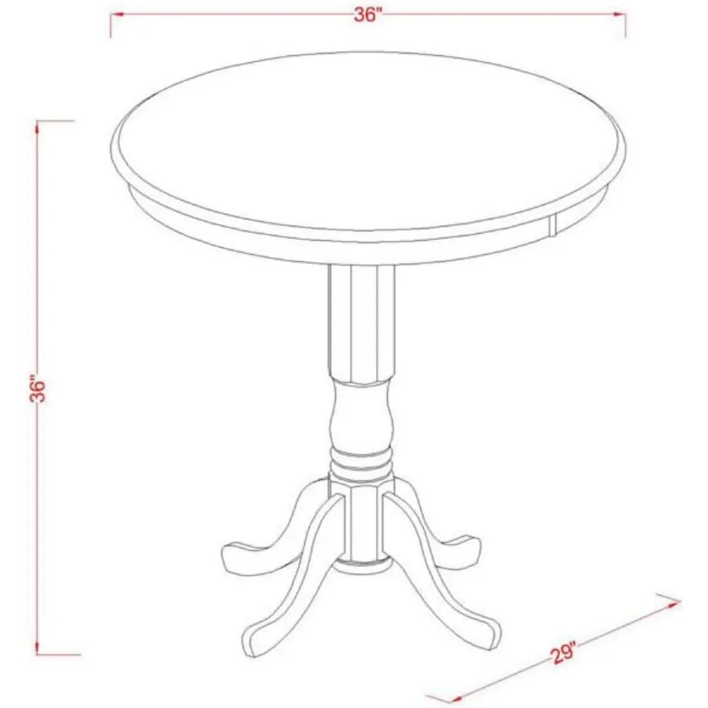 5 Piece Counter Height Dining Table Set Includes a Round Kitchen Table with Pedestal and 4 Faux Leather Dining Room Chairs