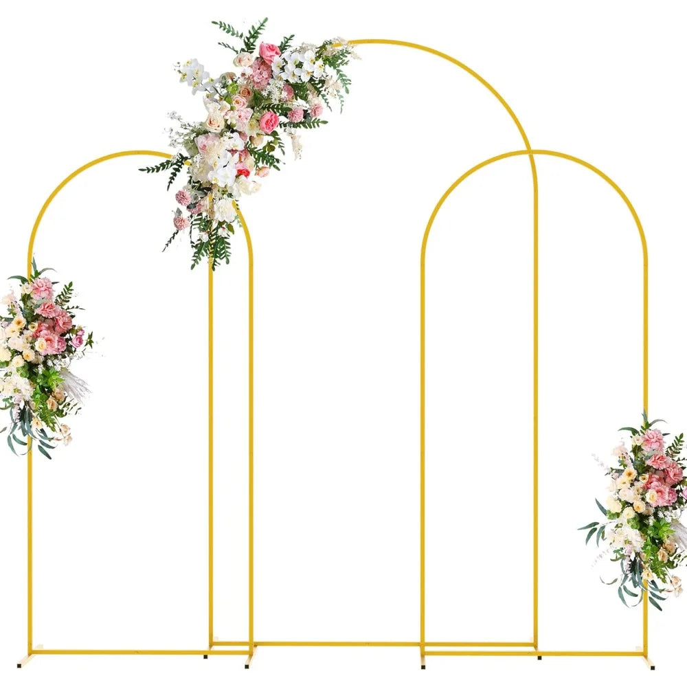 Wedding Arch Backdrop Stand Gold Metal Arch Stand Set of 2 for Birthday Party Wedding Ceremony Baby Shower Graduation Decoration